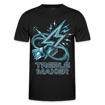 Treble Maker Digital Audio Pun Musician - Men's Functional T-Shirt - black - Front - AI Model Male 178 dark (178cm)