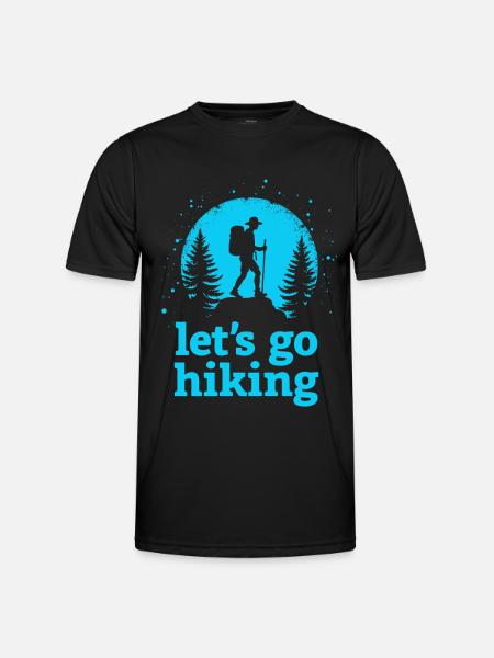 Let's go hiking mountaineer hiker silhouette - Men's Functional T-Shirt - black
