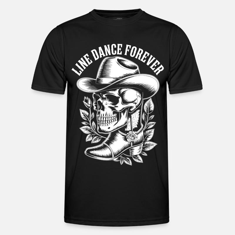 Line Dance Forever Skull - Men's Functional T-Shirt - black