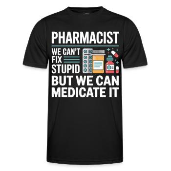 Pharma Humor Medicate It - Männer Funktions-T-Shirt - Schwarz - Vorne - AI Model Male 178 dark (178cm)