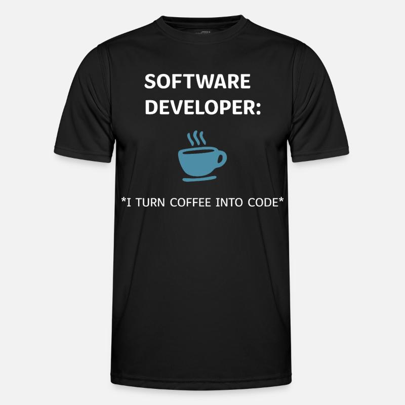 Software Developer - Coffee Edition - Männer Funktions-T-Shirt - Schwarz