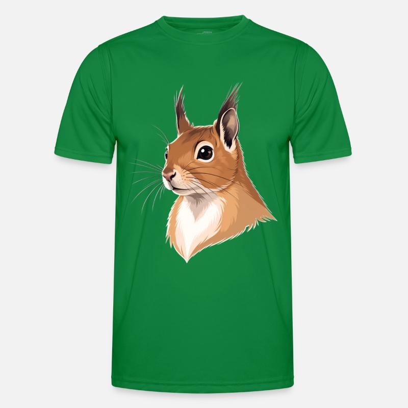 Illustrierter Eichhörnchenkopf Männer Funktions-T-Shirt