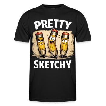Ziemlich Skizzenhaft Pretty Sketchy Bleistifte - Männer Funktions-T-Shirt - Schwarz - Vorne - AI Model Male 178 dark (178cm)