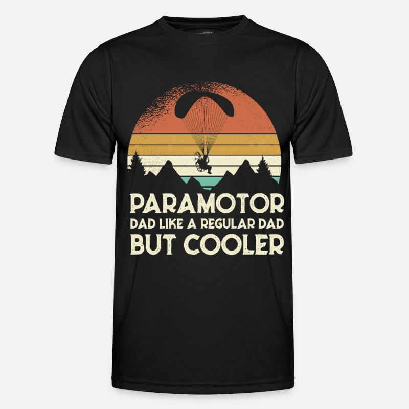 Paramotor Dad Retro Sunset - Men's Functional T-Shirt - black