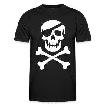 Le classique Jolly Roger Pirate Scream - T-shirt sport Homme - noir - Devant - AI Model Male 178 dark (178cm)