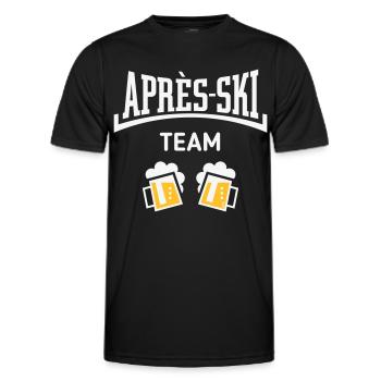 Après-Ski Team (Bier Apres Ski Konkav / NEG 2C) - Männer Funktions-T-Shirt - Schwarz - Vorne - AI Model Male 178 dark (178cm)