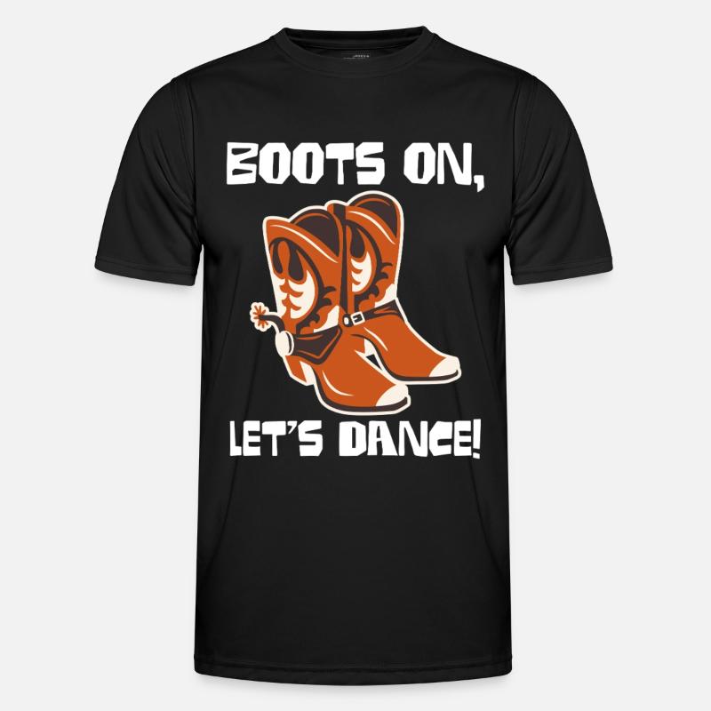Boots On: Dancing Cowboy Boots - Men's Functional T-Shirt - black