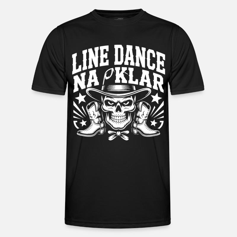 Bone Cowboy Line Dance - Men's Functional T-Shirt - black