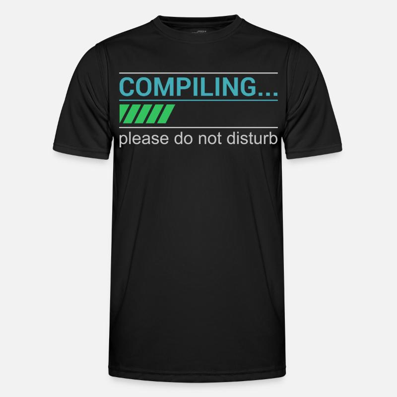 Funny Programmer T-Shirt - Compiling Please Men's Functional T-Shirt