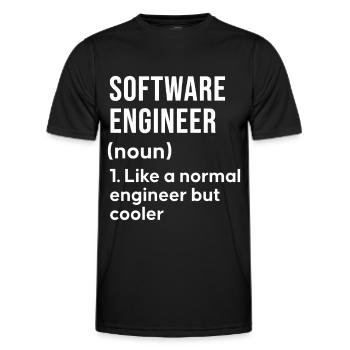 Software Engineer Saying Shirt - Men's Functional T-Shirt - black - Front - AI Model Male 178 dark (178cm)