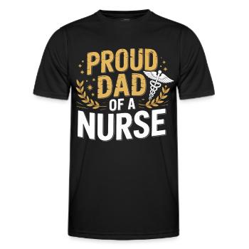 Père fier d’un soignant - T-shirt sport Homme - noir - Devant - AI Model Male 178 dark (178cm)