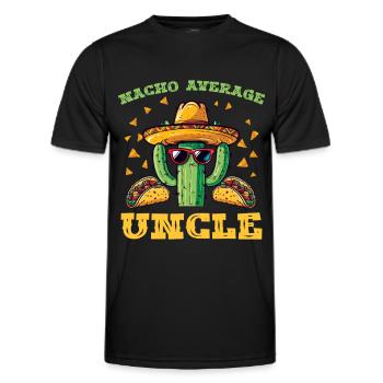 Kaktus mit Sombrero und Tacos - Männer Funktions-T-Shirt - Schwarz - Vorne - AI Model Male 178 dark (178cm)