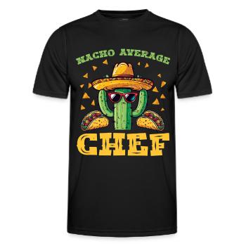 Kaktus Taco Macho Fiesta - Männer Funktions-T-Shirt - Schwarz - Vorne - AI Model Male 178 dark (178cm)