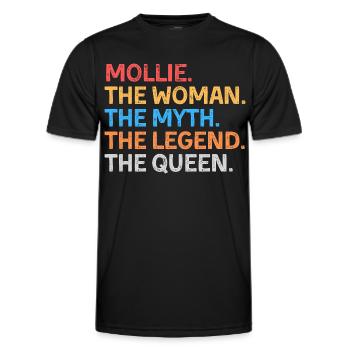 Mollie The Woman The Myth The Legend The Queen - Men's Functional T-Shirt - black - Front - AI Model Male 178 dark (178cm)
