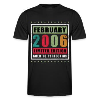Februar 2006 Jubiläum Februar 2006 Februar - Männer Funktions-T-Shirt - Schwarz - Vorne - AI Model Male 178 dark (178cm)