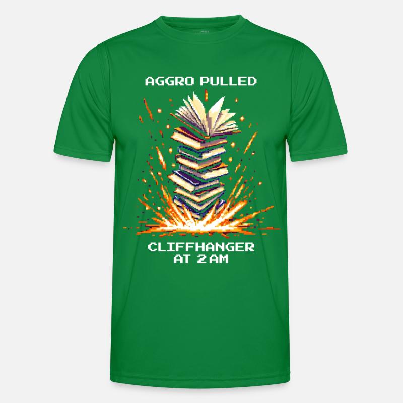 Aggro gezogen | Cliffhanger Lesen Nachteule Männer Funktions-T-Shirt