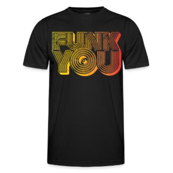 Funk You - Männer Funktions-T-Shirt - Schwarz - Vorne - AI Model Male 178 dark (178cm)