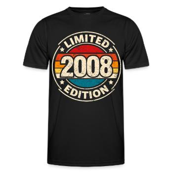 Vintage 2008 – 18. Geburtstag Meilenstein Design - Männer Funktions-T-Shirt - Schwarz - Vorne - AI Model Male 178 dark (178cm)