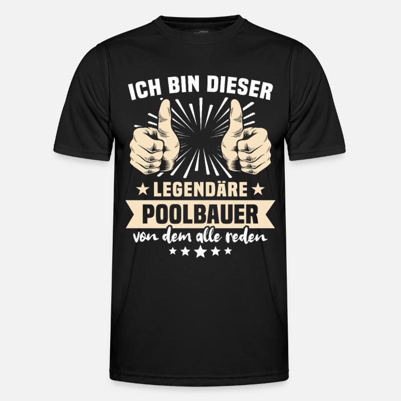 Pool Builder Sayings - Men's Functional T-Shirt - black
