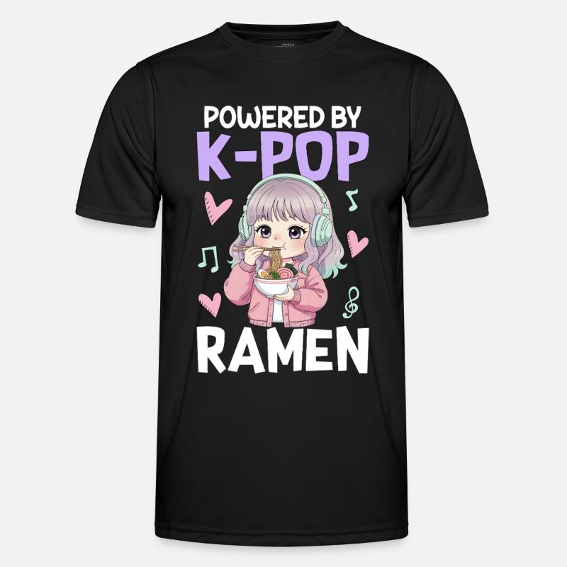 Powered By K-Pop Ramen - Men's Functional T-Shirt - black
