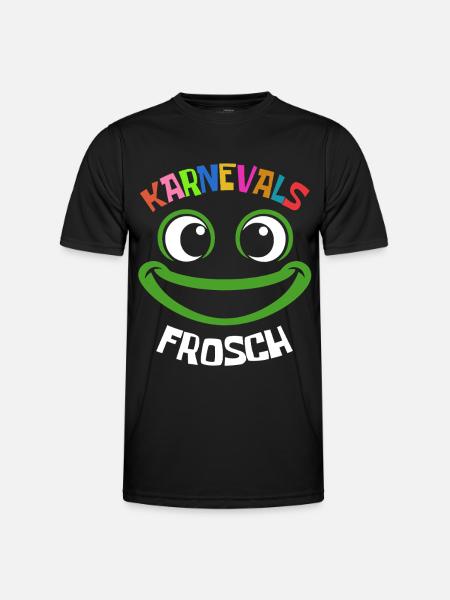Karnevals Frosch | buntes Faschings Kostüm - Männer Funktions-T-Shirt - Schwarz