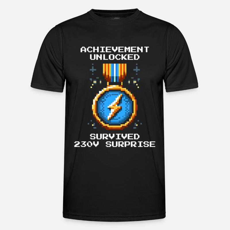 230V survived | Electrician Electrical Engineering - Men's Functional T-Shirt - black