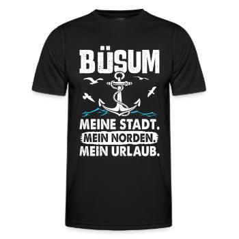 BÜSUM MEINE STADT MEIN NORDEN MEIN URLAUB Lustig - Männer Funktions-T-Shirt - Schwarz - Vorne - AI Model Male 178 dark (178cm)
