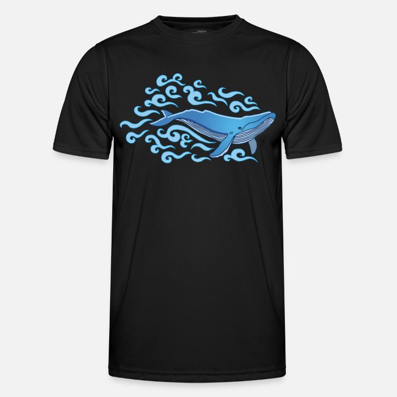 Den blåhval - Funktionsshirt til herrer - sort
