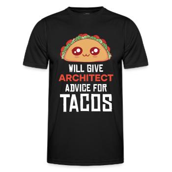 Taco Architekt Rat Spruch - Männer Funktions-T-Shirt - Schwarz - Vorne - AI Model Male 178 dark (178cm)