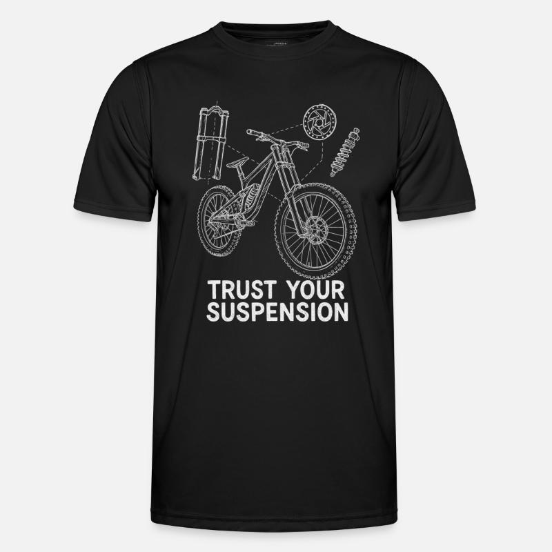 Downhill MTB Exploded Drawing – Suspension Art Men's Functional T-Shirt