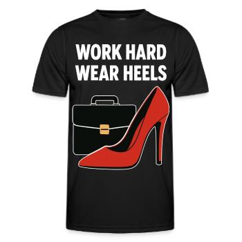 Business Babe : Talons à la Travail Dur - T-shirt sport Homme - noir - Devant - AI Model Male 178 dark (178cm)