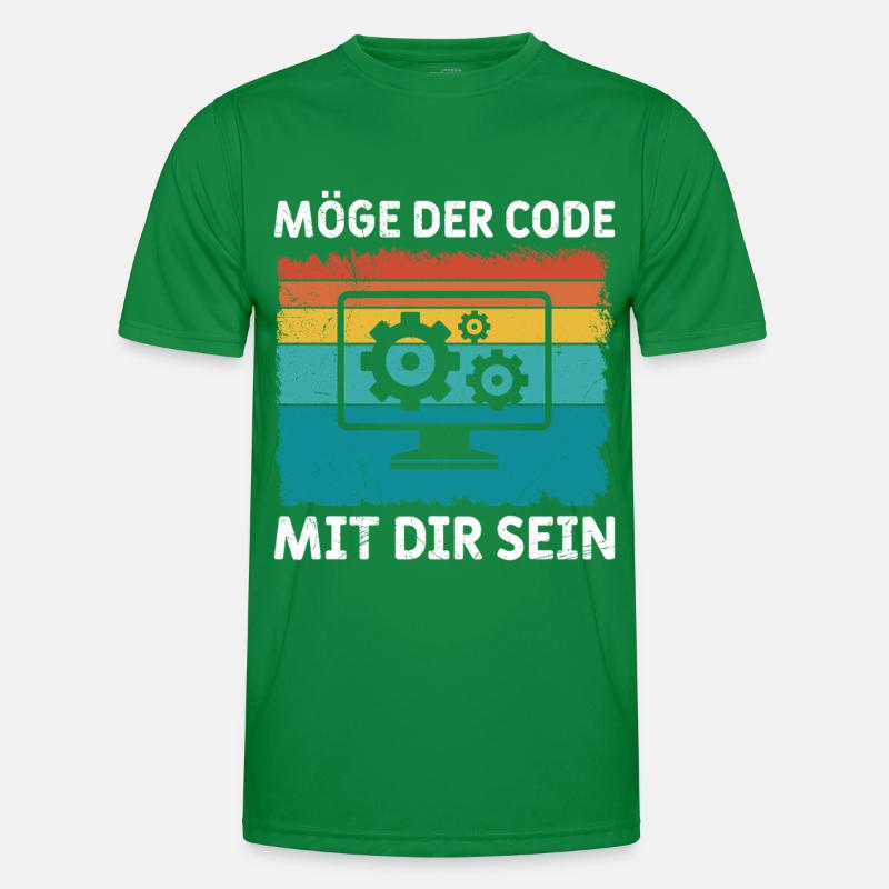 Ordinateur geek, QUE LE CODE SOIT AVEC TOI, DRÔLE T-shirt sport Homme