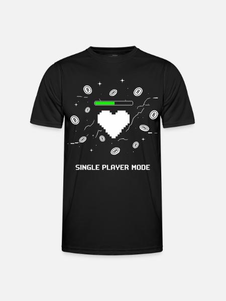 Single Player Mode Gamer Heart - Men's Functional T-Shirt - black