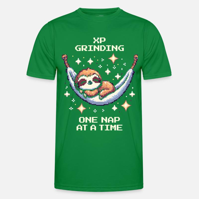 XP grinden mit Nickerchen | Faultier Männer Funktions-T-Shirt