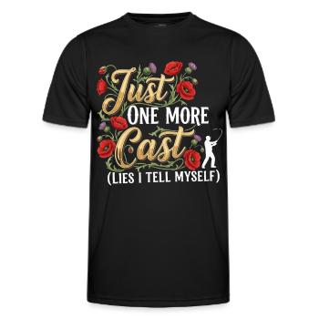 Encore un lancer de mensonges, je me dis en pêchant - T-shirt sport Homme - noir - Devant - AI Model Male 178 dark (178cm)