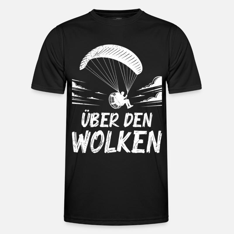 Paraglider ABOVE THE CLOUDS Fun - Men's Functional T-Shirt - black
