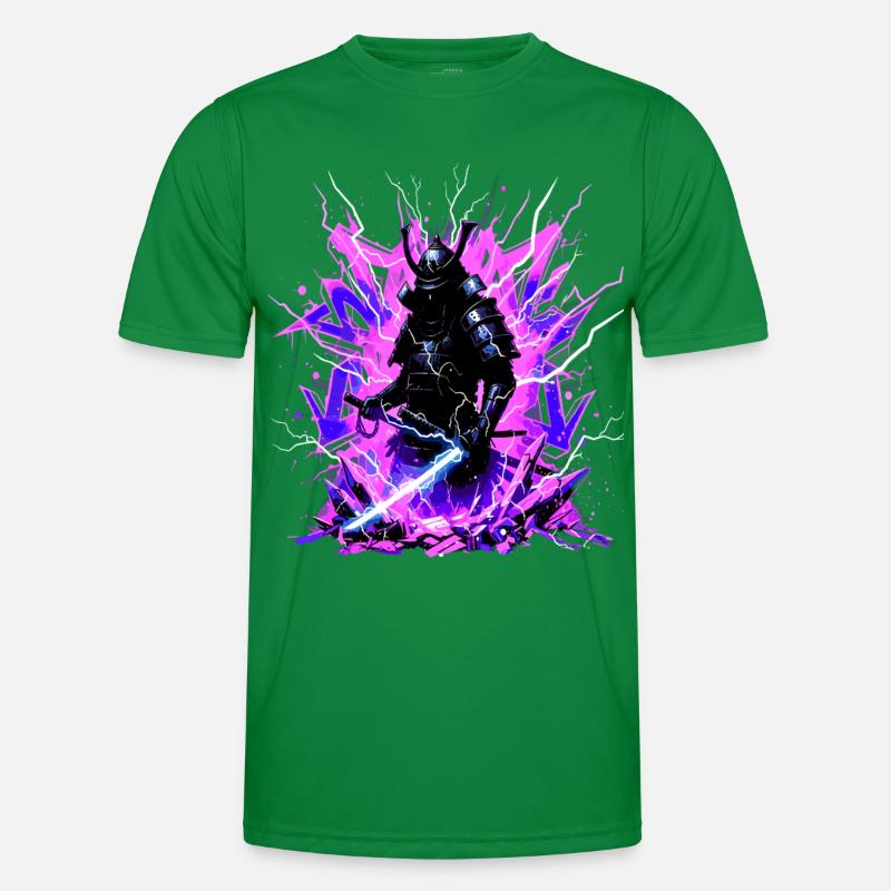 Cyber Samurai – Synthwave Katana Geist T-shirt sport Homme