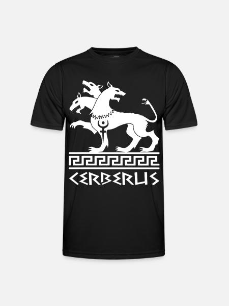 White Cerberus Dog - Men's Functional T-Shirt - black