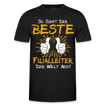 Store Manager Gift Idea - Men's Functional T-Shirt - black - Front - AI Model Male 178 dark (178cm)