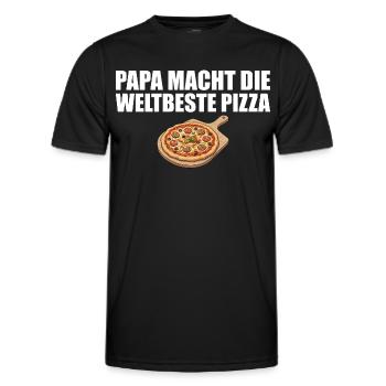 Pizza baker dad makes the world's best pizza - Men's Functional T-Shirt - black - Front - AI Model Male 178 dark (178cm)