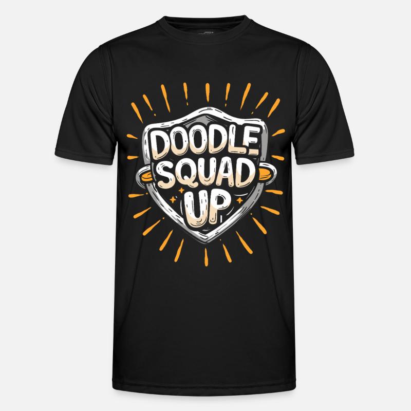 Doodle Squad Up Doodle Drawing - Men's Functional T-Shirt - black