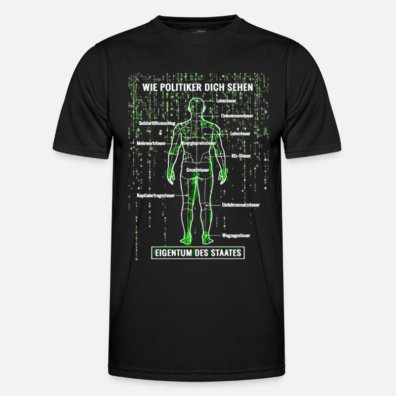 Systemfehler Steuerzahler - Matrix Zerlegeplan  - Männer Funktions-T-Shirt - Schwarz