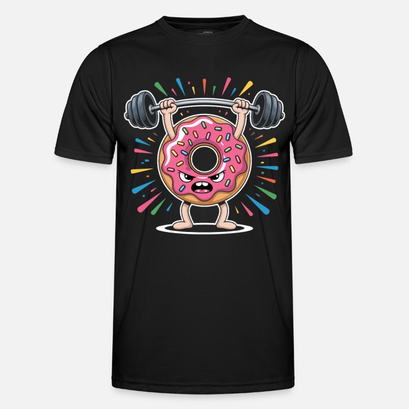 Donut strength training with sprinkles - Men's Functional T-Shirt - black
