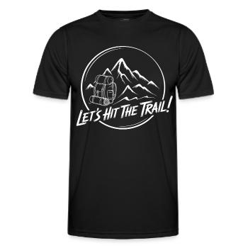 Bergpfad Abenteuer Rucksack Motiv - Männer Funktions-T-Shirt - Schwarz - Vorne - AI Model Male 178 dark (178cm)