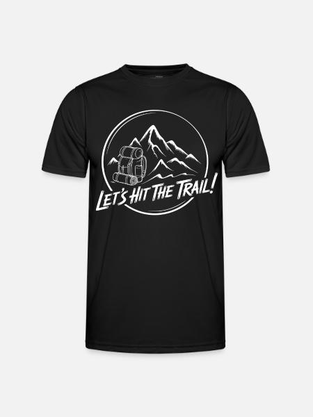 Mountain Trail Adventure Backpack Motif - Men's Functional T-Shirt - black