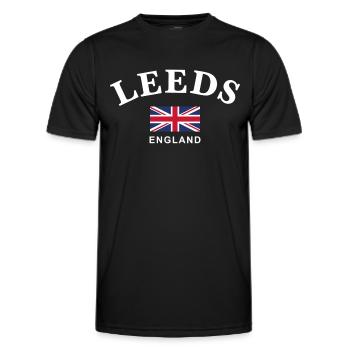 Leeds, Angleterre - T-shirt sport Homme - noir - Devant - AI Model Male 178 dark (178cm)
