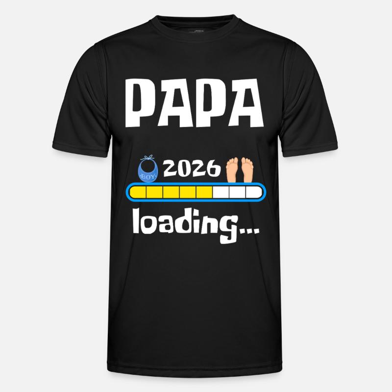 Papa 2026 Loading - Männer Funktions-T-Shirt - Schwarz