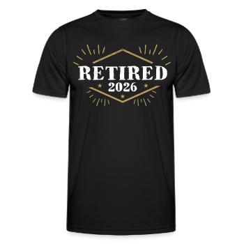 Ruhestand 2026 Rentner Rentnerin - Männer Funktions-T-Shirt - Schwarz - Vorne - AI Model Male 178 dark (178cm)