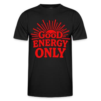 Bonne énergie Seulement des vibrations positives Soleil - T-shirt sport Homme - noir - Devant - AI Model Male 178 dark (178cm)