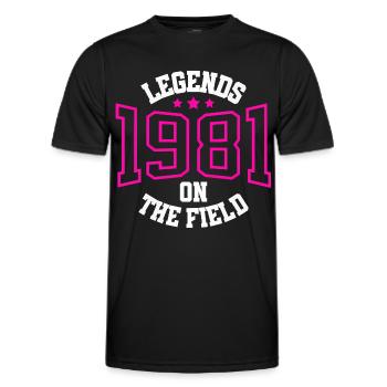 Legends 1981 on the Field - Männer Funktions-T-Shirt - Schwarz - Vorne - AI Model Male 178 dark (178cm)